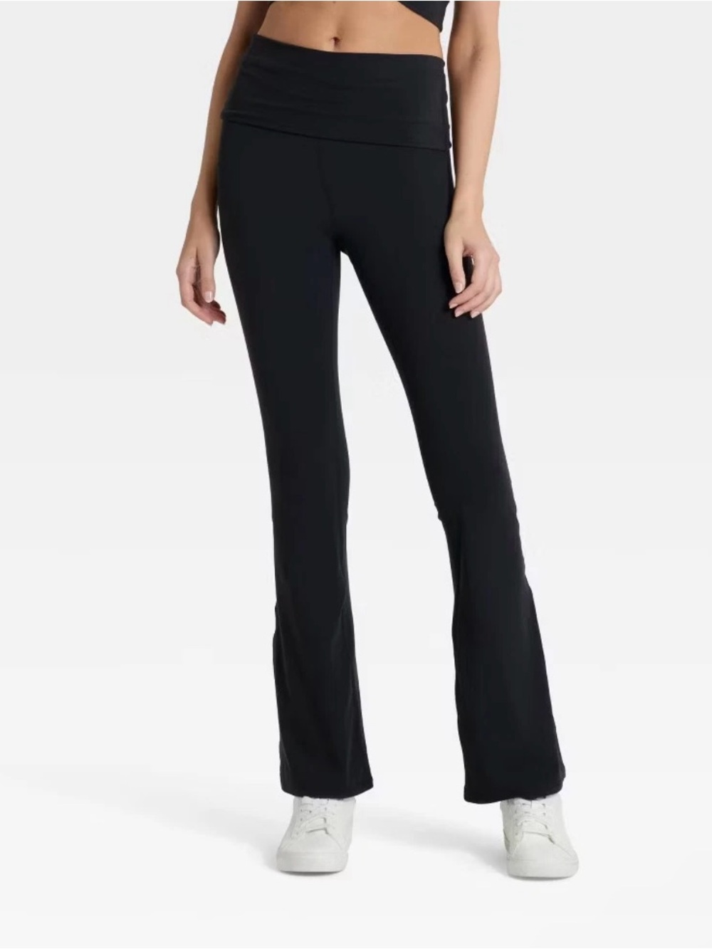 JoyLab Black Fold-Over Waist Flare Leggings